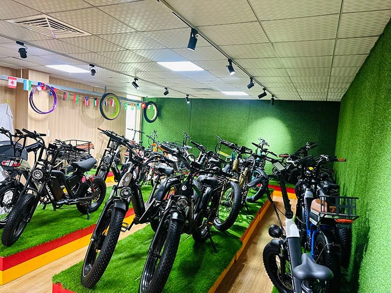 Exterior of a modern bicycle production facility in Europe