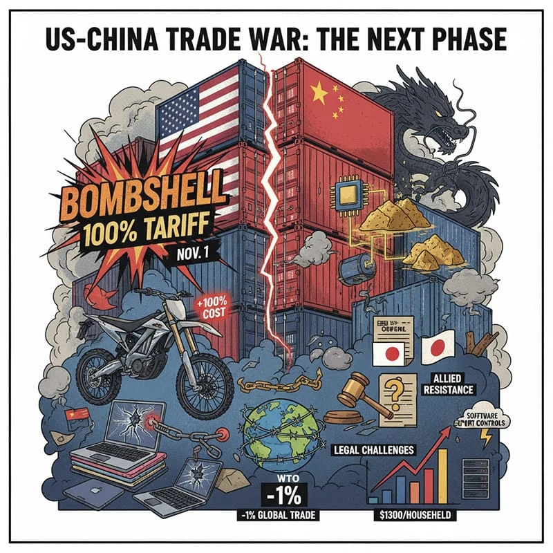 Shipping containers with US and Chinese flags, representing the trade conflict