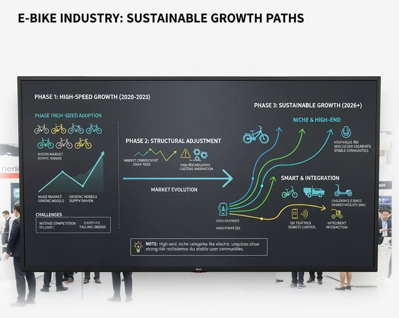 A chart showing sustainable growth paths for the e-bike industry