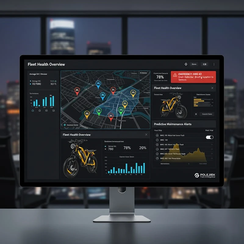 Dashboard showing IoT e-bike fleet management