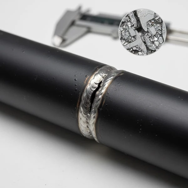 A close-up of a catastrophic stress fracture at a weld joint on a cheap electric bike frame, highlighting poor quality control.