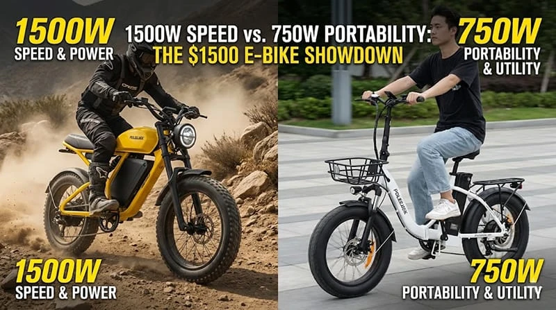 1500W Speed vs. 750W Portability: Best E-Bikes Under $1500 Compared